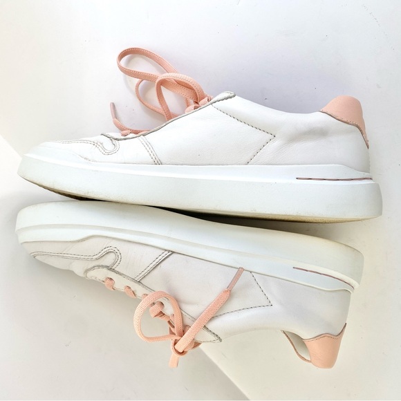 Cole Haan Grandpro Rally Court Leather Lace-up Fashion Sneakers White/Pink‎ 6.5B - Picture 4 of 8
